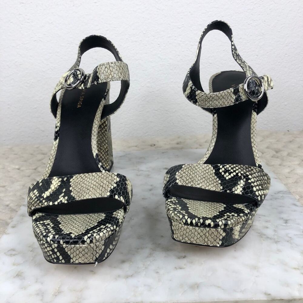 Via Spiga Snakeskin Platform Heels Python Heeled … - image 3